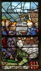 Fenster mit dem Heiligen Petrus und den Aposteln beim Fischen