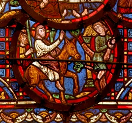 Fenster w0 mit dem Einzug in Jerusalem