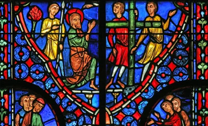 Fenster w11, St. Andreas vor seinem Kreuz