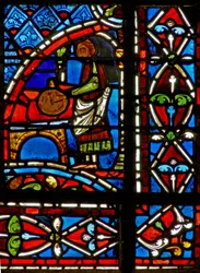Fenster w11, Darstellung eines Tuchhändlers und Randpaneele