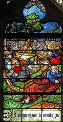 Fenster w12 mit Darstellung eines Details aus dem Wunder der Speisung der 5000