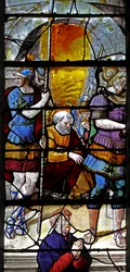 Fenster w13, das den heiligen Petrus darstellt