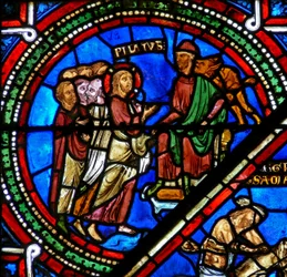 Fenster w15 zeigt Christus vor Pilatus