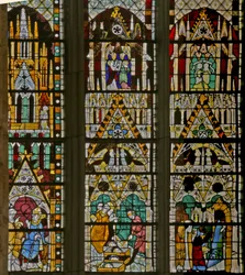 Fenster w17 mit Szenen aus dem Leben des Heiligen Stephanus und der Geschichte seiner Reliquien