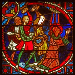 Fenster w1, Darstellung des Martyriums des Heiligen Stephanus