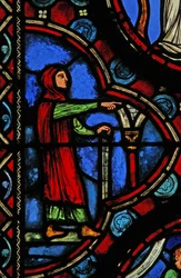 Fenster w1 mit einer Szene aus dem Leben des St. Martin