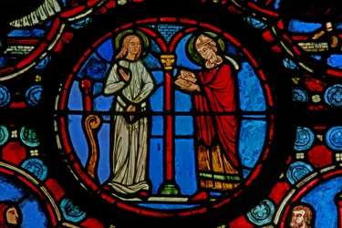 Fenster w1 mit einer Szene aus dem Leben des St. Martin