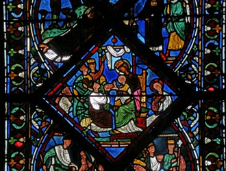 Fenster w1 mit der Anbetung der Heiligen Drei Könige