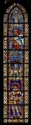 Fenster w203 mit Darstellung von St. Mauritius und St. Viktor (Buntglas)