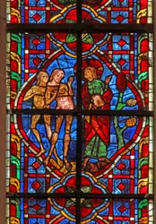 Fenster w207, Adam wird gesagt, nicht vom Baum der Erkenntnis zu essen darstellend