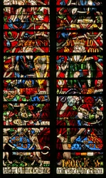 Fenster w230 zeigt den Jessebaum: Jesse und der Baumstamm
