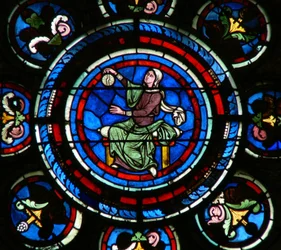 Fenster w235 zeigt die Freien Künste: Astronomie
