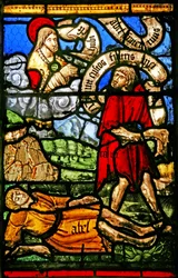 Fenster w2 mit Kain, der Abel tötet