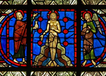 Fenster w31, Darstellung der Taufe im Jordan