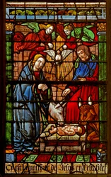 Fenster w38, Geburt Christi