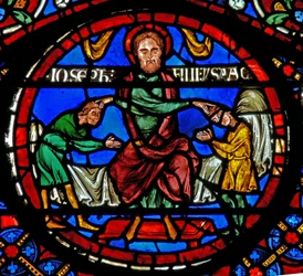 Fenster w3 zeigt Jakob segnet die Söhne von Joseph