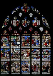 Fenster w3 mit Szenen aus dem Leben von St. Nikolaus