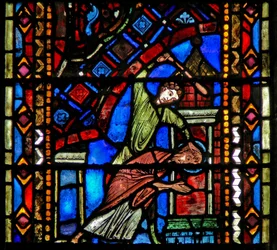 Fenster w53, Darstellung der Geißelung (Tod?) von St. Johannes der Täufer