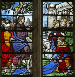 Fenster w5 mit Darstellung des Einzugs in Jerusalem