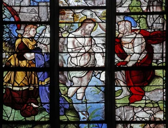 Fenster w9, Darstellung der Taufe im Jordan