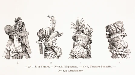 Damenhutmoden des 18. Jahrhunderts, 1875