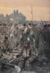 Verwundete bulgarische Soldaten während der Balkankampagnen 1912-13