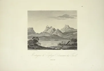 Berge aus säulenförmigem Porphyr, Jacal, Illustration aus 