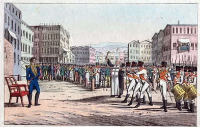 Hinrichtung von Joachim Murat durch Erschießungskommando in Pizzo Calabro, 13. Oktober