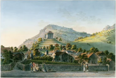 Der Weiler Clarens von der Seeseite