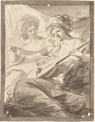 Zwei Frauen mit Mandoline (Studie zum Doppelporträt der Schwestern Victoire und Sophie von Fries?)