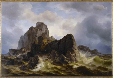 Felsen unter Brechern