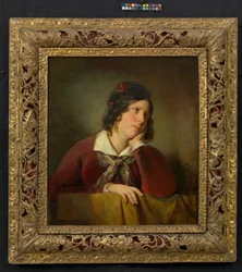 Antonie Amerling mit aufgestütztem Kopf (1. Gattin des Künstlers)