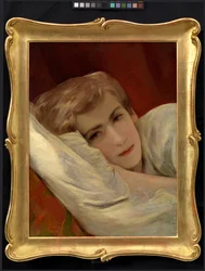 Friedrich (Fritz) Amerling auf dem Krankenbett (Sohn des Künstlers)