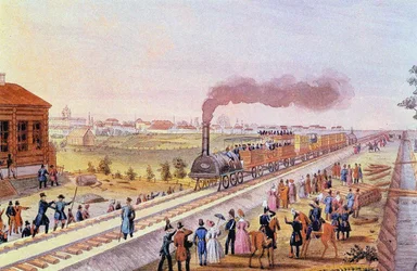 Ankunft des ersten Zuges von St. Petersburg nach Zarskoje Selo am 30. Oktober 1837, 1837