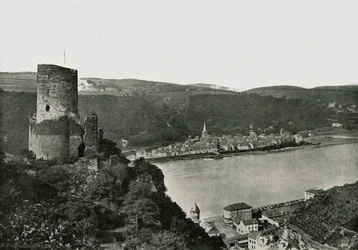 Die Katz mit Blick auf den Rhein, St Goarshausen, Deutschland