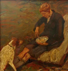 Junge mit einem Hund