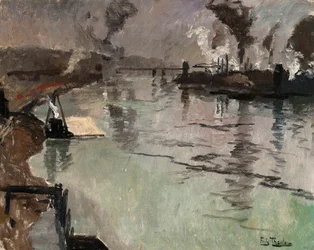 Schornsteine entlang des Flusses
