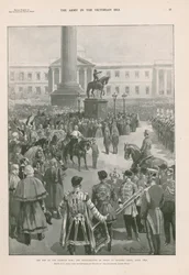 Das Ende des Krimkriegs: Friedensproklamation am Charing Cross, London, April 1856 (Photogravur)