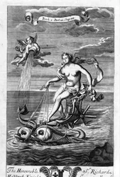 Venus fährt ihren von Delfinen gezogenen Wagen, Illustration aus Buch 1 Teil 6 Kapitel 11 von 