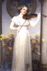 Porträtstudie (Dame spielt Geige)