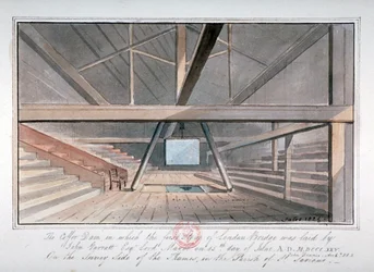 Ansicht des Fundaments der London Bridge, 1825