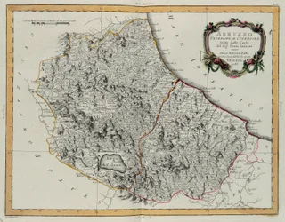 Weiteres und Hither Abruzzo, Stich von G. Zuliani aus Band II des "Neuesten Atlas" veröffentlicht in Venedig 1783 von Antonio Zatta, Privatsammlung