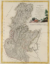Landgebiet des Staates Veneto: Brescia, Stich von G. Zuliani aus Band II des "Neuesten Atlas" veröffentlicht in Venedig 1783 von Antonio Zatta, Privatsammlung