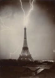 Der Eiffelturm vom Blitz getroffen, 1902