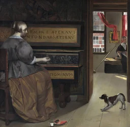 Cembalo-Dame, um 1665