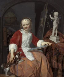 Porträt von Isabella de Wolff (....-1718) als Künstlerin