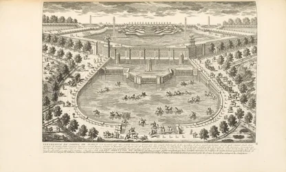 Das Ende des Gartens von Marly, aus "Les Delices de Versailles et des Maisons Royales" von Charles-Antoine Jombert, 1766