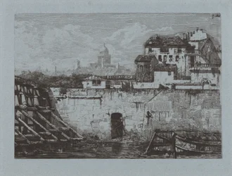 Ruinen des Hôtel de Brentonvilliers, an der Spitze der Île Saint-Louis