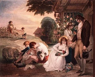 Ländliche Szene (Druck nach einem Gemälde von W. Hamilton)