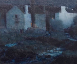 Mondschein, Mühlen in Pont Aven, ca. 1900